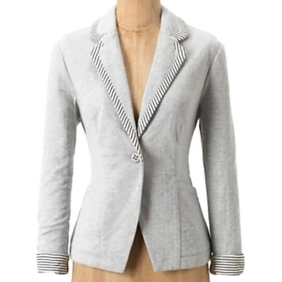 Anthropologie Jackets & Blazers - Anthropologie Gray Cotton Blazer